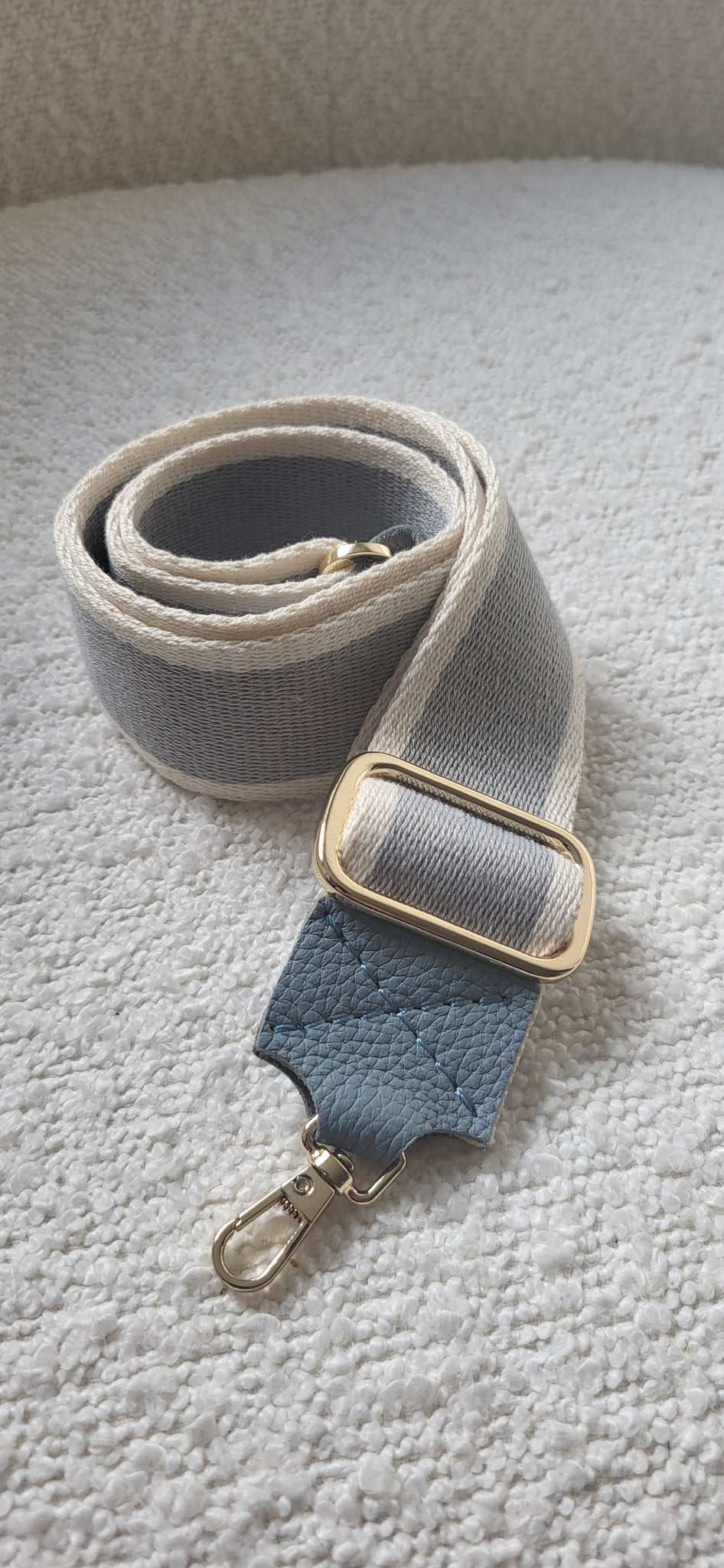 Light blue and ivory strap